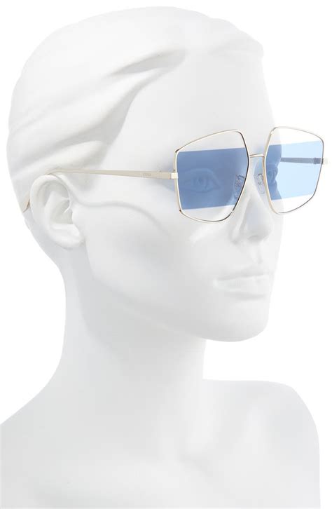 Fendi The Fendi Stripes 60mm Geometric Sunglasses 